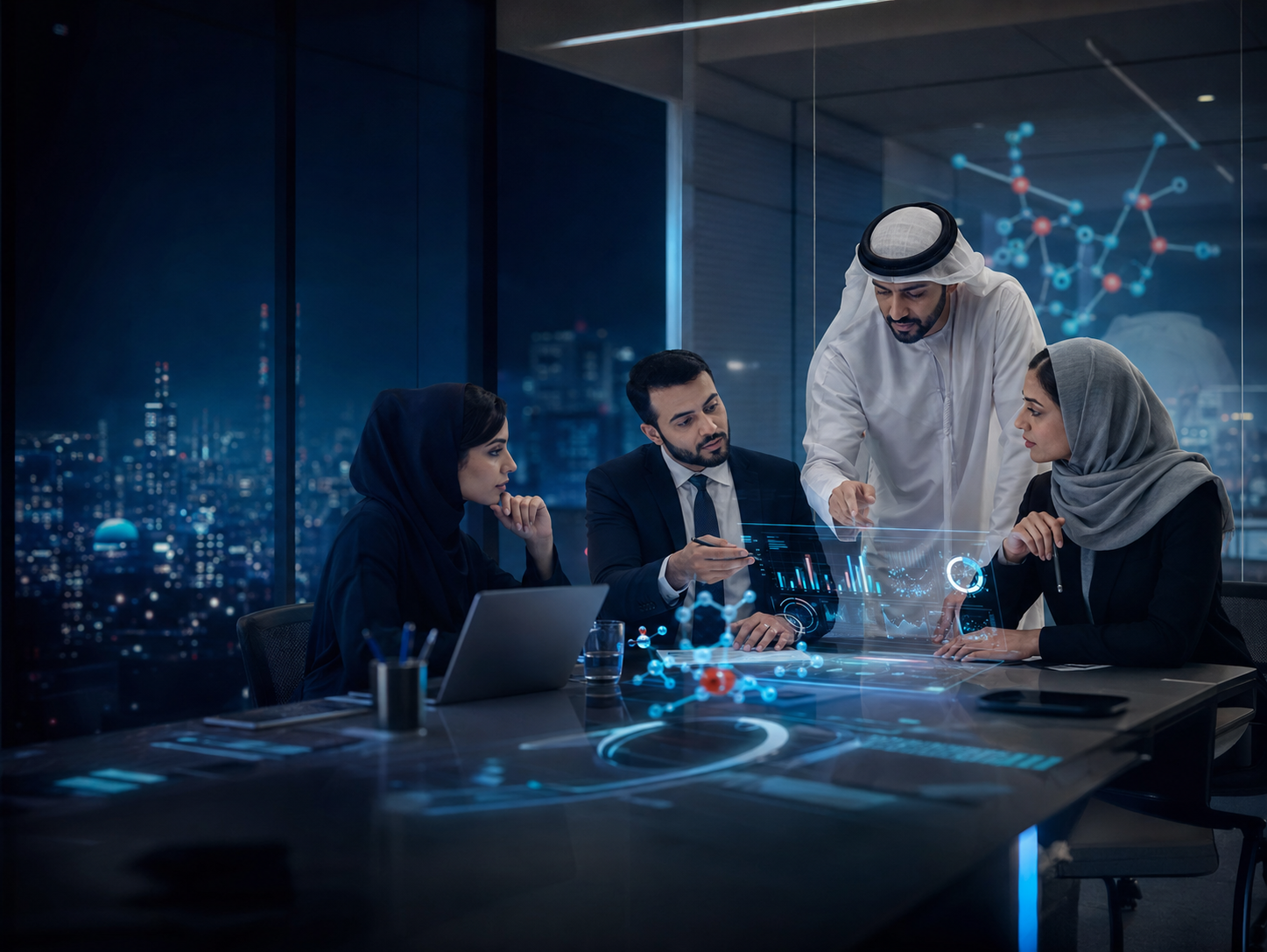 Medical affairs professionals reviewing scientific evidence and product strategy